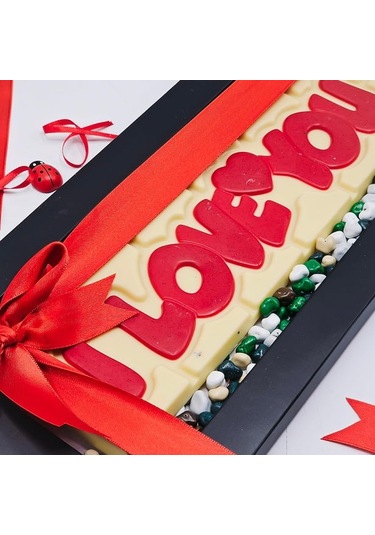 Nin Chocolate I Love You Tablet Çikolatalı Çakıl Taşı Draje Kutu