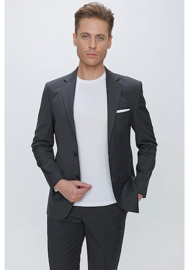 Efor Slim Fit Klasik Mono Yaka Klasik Antrasit Takım Elbise Tk 2021 Antrasit