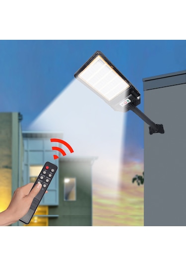 400w Çift Yüzey Şarjlı Güneş Enerjili Ultra İnce Led Sokak Lambası Su Geçirmez, Sensörlü, Kumandalı 400w