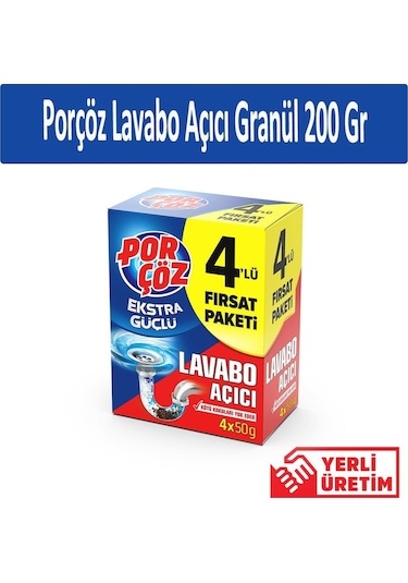 Porçöz Lavabo Açıcı Granül 4 x 200 G