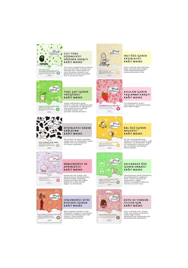10 Lu Kore Maske Seti Kutu İçinde Esfolio Pure Skin Korean Mask Variety Pack
