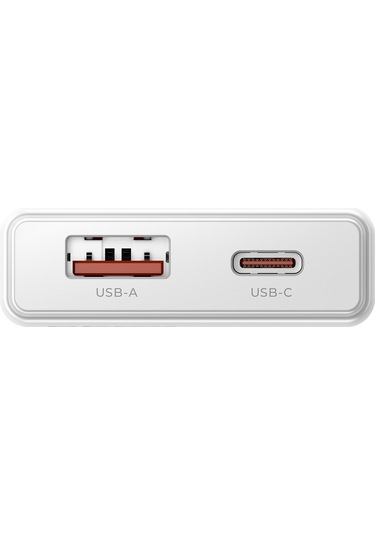 Extra Slim Gan 20W Usb-A Ve Type-C Çift Portlu Hızlı Şarj Aleti Ultra Ince Güç Adaptörü Beyaz