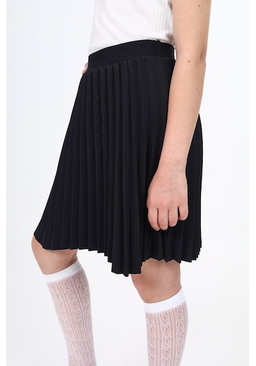 Toontoy Kız Çocuk Pileli Etek Siyah