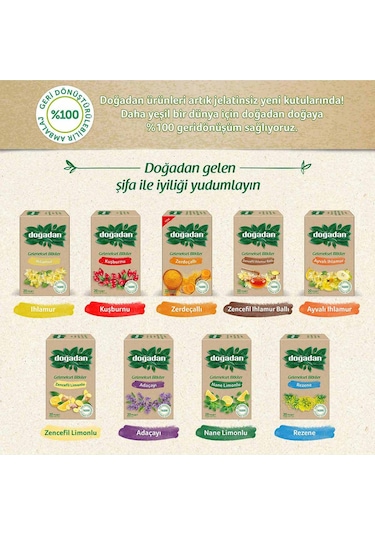 Doğadan Kuşburnu Meyve Poşet Çay 20'li 50 G