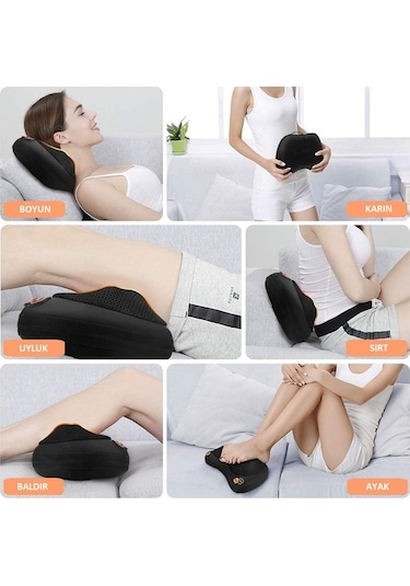 Didadodo Bel - Boyun - Sırt - Ayak Bacak Masaj Yastığı Aleti Siyah Çok Renkli
