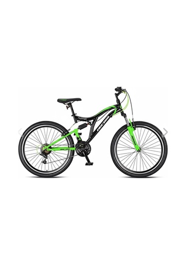 Hunter - 24" - Mtb - 14.5' - 21 Vites - V.b - Mat Siyah-gri/yeşil Siyah - Yeşil