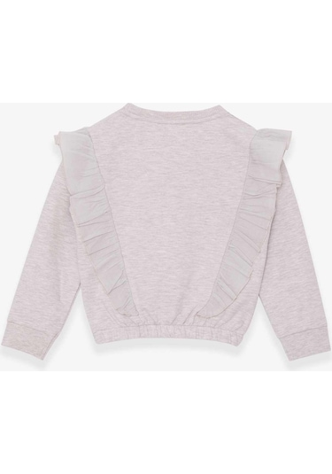 Breeze Kız Çocuk Sweatshirt Beli Lastikli 4-8 Yaş, Bej Melanj-bej Melanj Bej Melanj