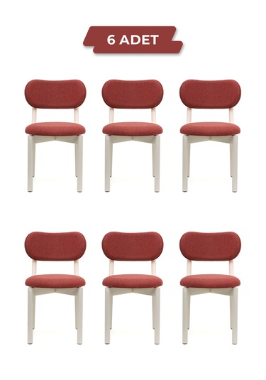Ocean Beyaz Ahşap 6'lı Mutfak Salon Yemek Odası Sandalyesi
