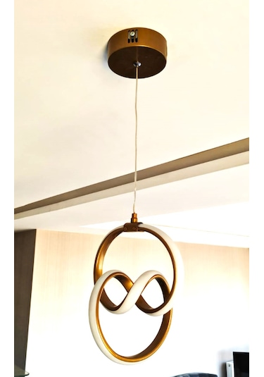 Led Avize Beyaz Işık Mutfak Salon Çocuk Odası Lambası Altın Sarısı