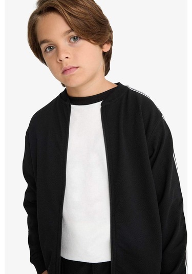 Defacto Erkek Çocuk Kolej Yaka Fermuarlı Bomber Ceket G1821a825aubk81 Siyah-bk81