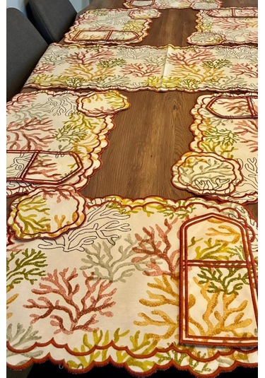 Dalım Keten Amerikan Servis Takımı 19 Parça Kırmızı Kırmızı