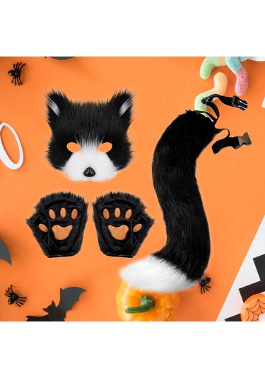 Suntek Therian Maskesi Ve Kuyruk Seti Pençe Eldivenleri Festival