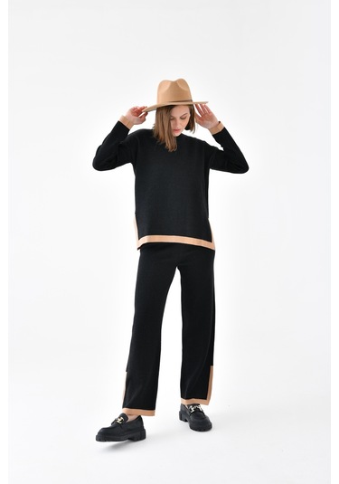 Ftz Women Kadın Çizgi Detaylı İkili Takım Siyah 20631-siyah Siyah