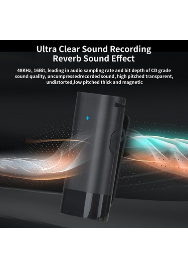 Wezone İki Transmitter'lı Kablosuz Yaka Mikrofonu, Gürültü Engelleme, Şarj Kutusu İle, İos Uyumlu, Canlı Yayın Ve Röportaj İçin