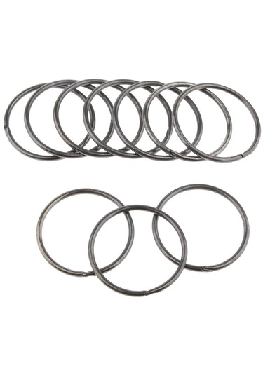 Homyl 10 Adet Bölünmüş Anahtarlık Yüzük Gevşek Siyah-38mm Siyah-38mm