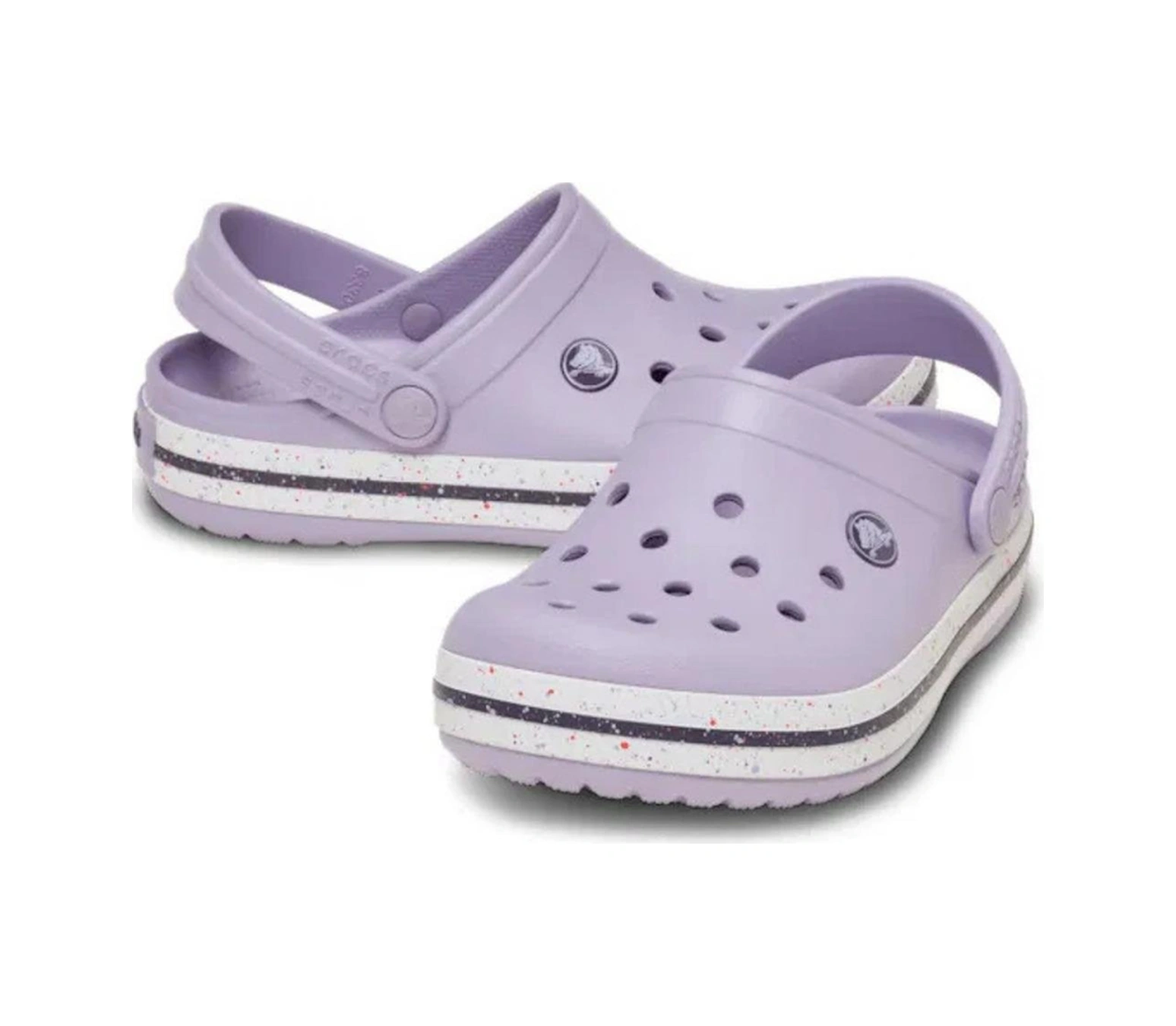 Crocband Clog K Benekli Bantlı Lila Çocuk Terlik-10870 Lila