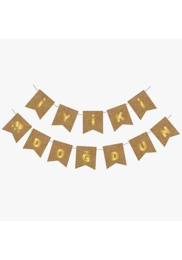 Kraft Gold Iyi Ki Doğdun Yaldızlı Banner