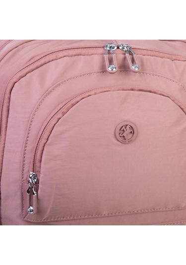 Nas Bag Unisex Büyük Boy Hafif Çok Gözlü Sırt Çantası Gül Kurusu Gül Kurusu