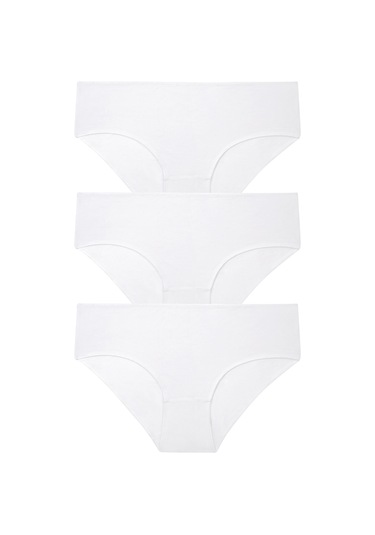 Suwen 3'lü Paket Yüksek Bel Slip Külot St0040601a1344 Beyaz