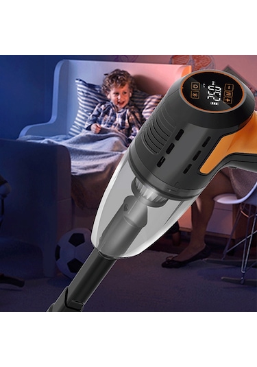 Hallow Çok Fonksiyonlu Akülü Şarj Yüksek Güç Araba Süpürgesi Sarı