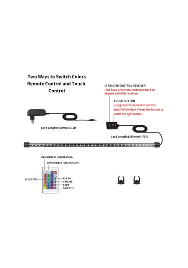 Lemestar Akvaryum Işığı Kumandalı 16 Renk 4 Flaş Modlu Su Üstü/altı Led Işık Su Bitkileri İçin Yeni Nesil Szd-q40rm Avrupa Standartı Çok Renkli
