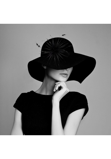 Suntek Çiçek Tüy Broş El Yapımı Saç Tokası 26,8-cm-siyah Siyah