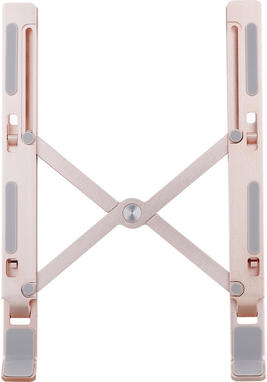 Fosenze 6 Kademeli Ayarlanabilir Portatif Laptop Standı - Alüminyum Gül Altını Renk, Ergonomik Soğutma Tasarımı