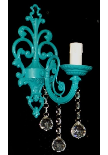 Turkuaz Taşlı Aplik E 14 Duy