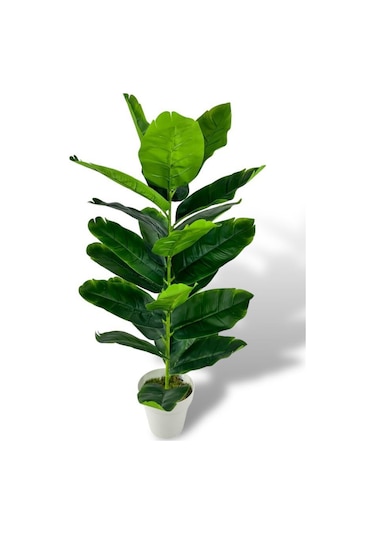 Yapay Çiçek Starliçe 80cm 23 Yapraklı Salon Çiçeği Beyaz Saksılı Yapay Bitki