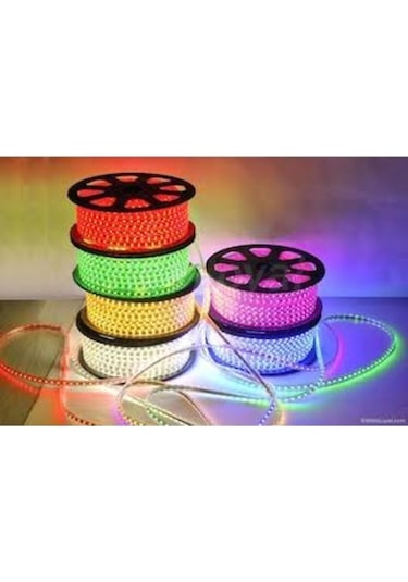 220 Volt 3Çipli Silikonlu Led Her Renk(5 Metre)