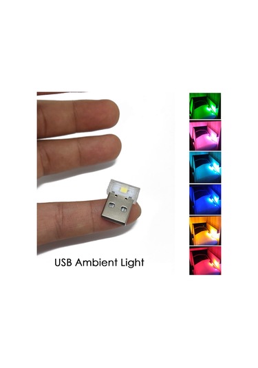 Geeksen Araç İçi Dekoratif Usb Led Gece Lambası - 4'lü Set, Renkli Işık Ve Yavaş Yanıp Sönme Özelliği Diğer