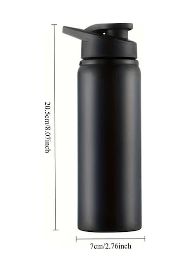 Honeybeeshop 20oz Siyah 1 Takım 600ml Bisiklet Su Şişesi Alüminyum Spor Termos Kamp Yürüyüş Balıkçılık Matarası Siyah-1 Takım