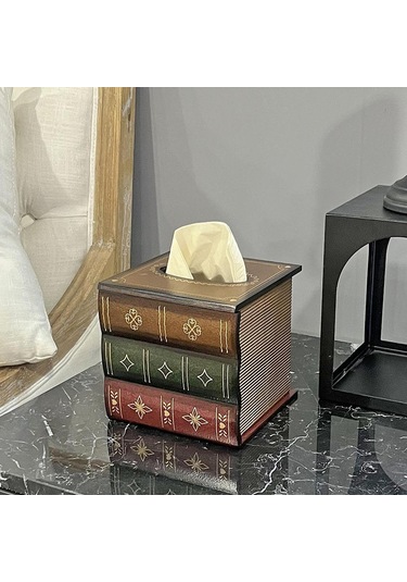 Suntek Ev Yatak Odası Banyo Için Mendil Kutusu Kapağı Kahverengi