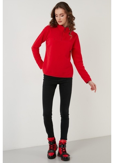Lela Slim Fit Yumuşak Dokulu Anti-Pilling Tüylenme Yapmayan Yarım Fermuarlı Bayan Polar 5907000 Kırmızı Lela Slim Fit Yumuşak Dokulu Anti-Pilling Tüylenme Yapmayan Yarım Fermuarlı Bayan Polar 5907000 Kırmızı