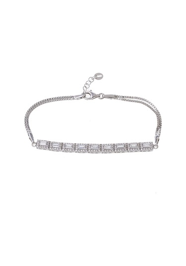 Baget Taşlı Yarım Tur 925 Ayar Gümüş Kadın Bileklik Gümüş