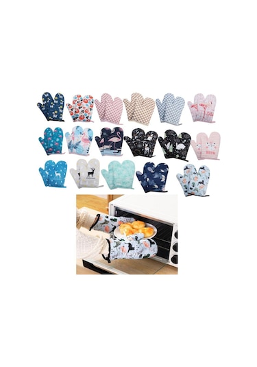 Haşlanma Önleyici Fırın Eldiveni Kaymaz Mutfak Eldiveni Mutfak Pişirme Eldiveni Mikrodalga Eldiven Pişirme C