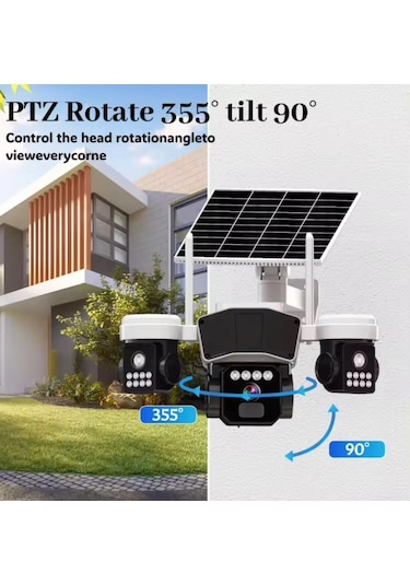 X5tech Rx-95ws 3 Kameralı Solar Wifi Ptz Ip Sesli Akıllı Güvenlik Kamera 3+3+3 Mp