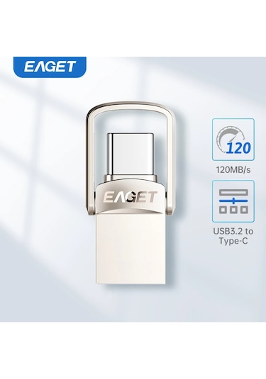 Eaget 128gb.usb 3.2 Ve Type-c Giriş Süper Hızlı Usb Flash Bellek