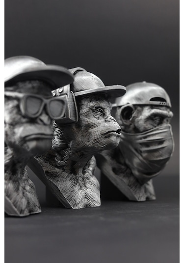 Üç Maymun - Figür / Büst - 12cm