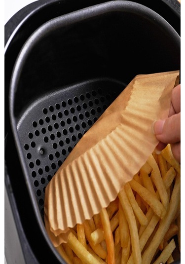 50 Adet Airfryer Pişirme Kağıdı Hava Fritözü Xiaomi Philips Yağsız Tefal Kumtel Mi Kağıt Kahverengi