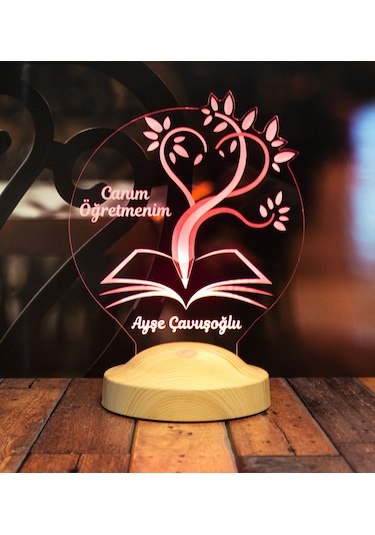 Canım Öğretmenim 3D LED Lamba - Öğretmene Kişiye Özel, Mezuniyet ve Öğretmenler Günü İçin Hediye Fikri