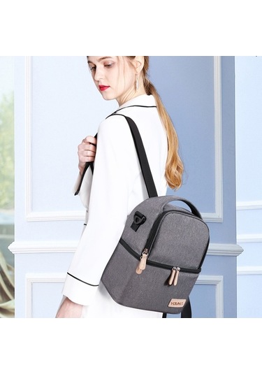 Novahub Mufunye Bebek Çantası - Büyük Kapasiteli, Termal Yalıtımlı, Sırt Ve Omuz Askılı, Gri Model Gri