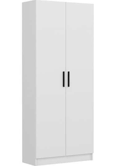 Minar Kale 210 Cm 2 Kapaklı 2b Raf Portmanto Beyaz