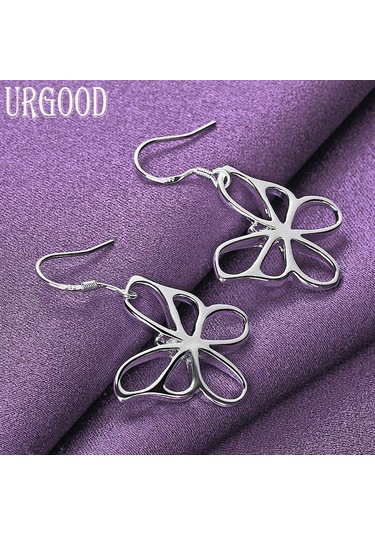 925 Ayar Gümüş Kelebek Kolye Küpe Moda Takı