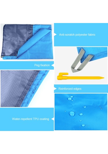 Xiyyadms Military Yeşili + Gri 200x210cm Dış Mekan Çadır Tenteği: Su Geçirmez, Yırtılmaya Dayanıklı Piknik, Plaj Ve Kamp Battaniyesi Yeşil - Gri