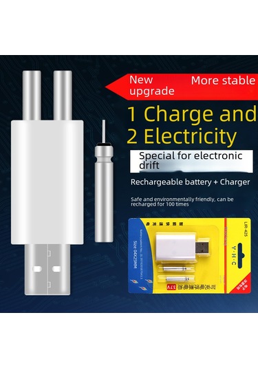 Youtek Cr425 Led Işıklı Balık Tutma Kamışı Pil Seti - Çift Usb Şarj Cihazı + 2 Adet Li-poly Akü - Gece Balıkçılığı Erişkinlere Uygun