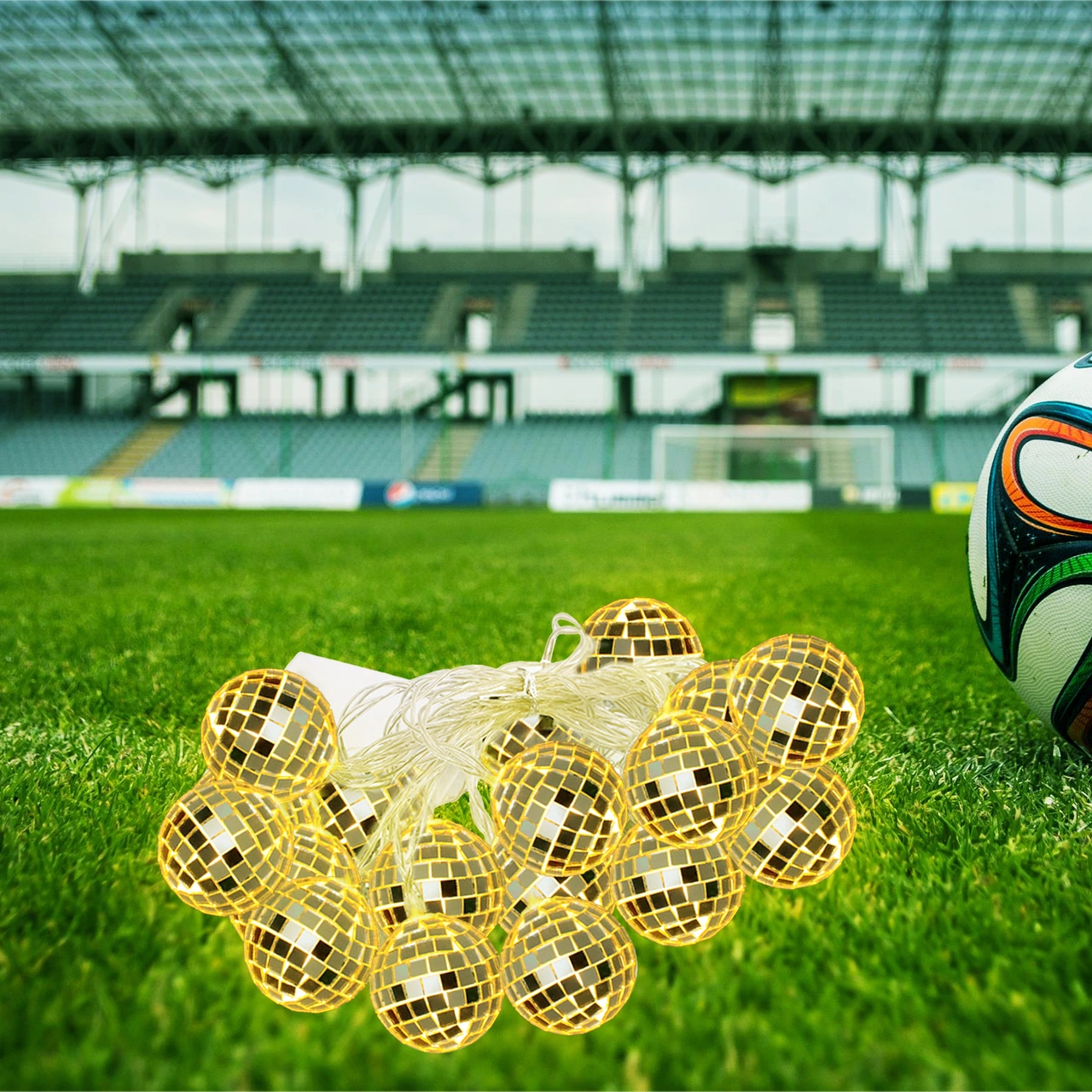 Yaleker 1.8m 10 Led Sabit Aydınlatmalı Islak Beyaz Cam Kule Mermer Top Led Işık Zinciri Aa Pil Gerekli, Pil Dahil Değil Ilık Beyaz