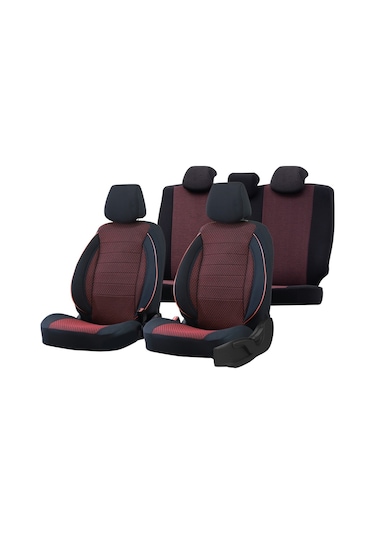 Ford Fusion Oto Koltuk Kilifi Pamuklu Siyah-Kirmizi