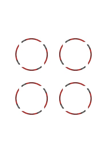 Bajaj Pulsar Ns200 Baskılı Jant Dışı Şerit Motosiklet Sticker Modeli Kırmızı