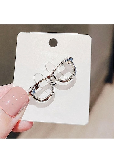 Gümüş Küçük Gözlük Broş Rozet Giyim Aksesuarları Takı Broş